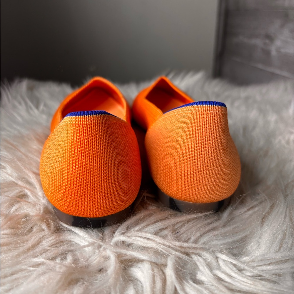 Rothy's The Point persimmon retired color Orange pointed toe Women's Flats sze 8 - Picture 3 of 5